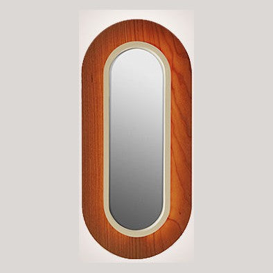 LZF Lens Oval Wandleuchte – Furnier Kirsche natur, Elfenbein