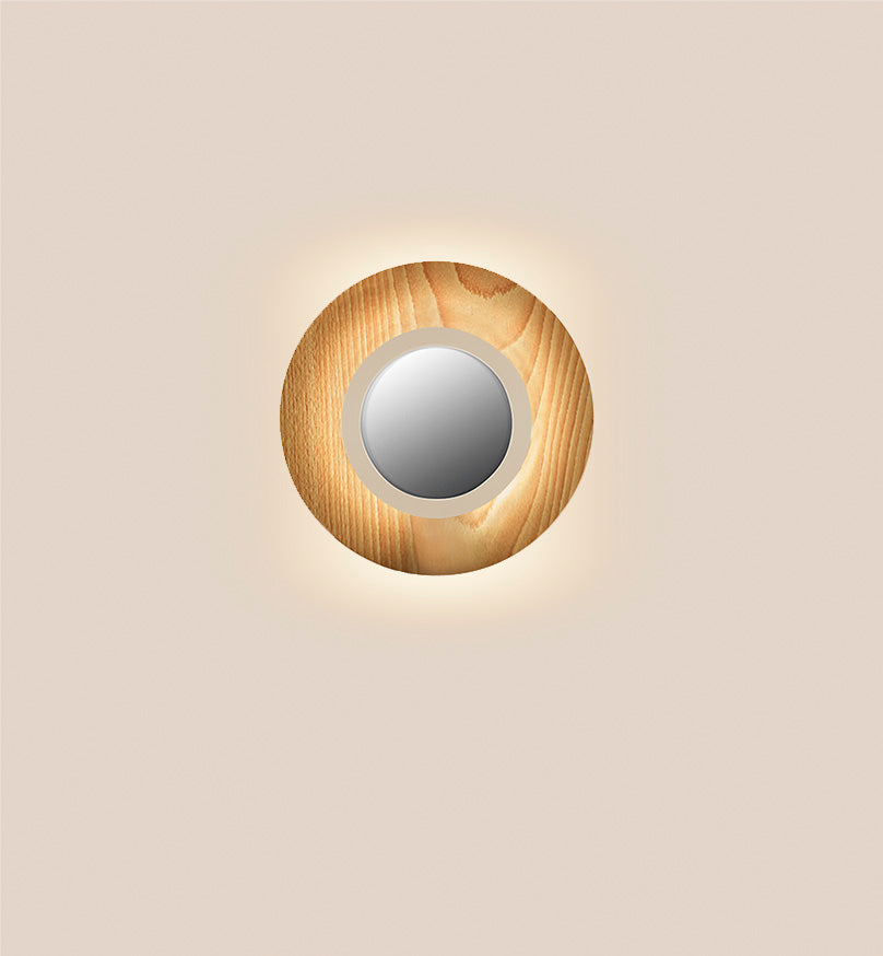 LZF Lens Circular Wandleuchte – Furnier Buche natur, Elfenbein