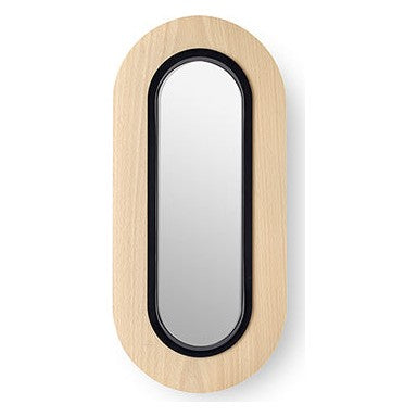 LZF Lens Oval Wandleuchte – Furnier Buche natur, Schwarz