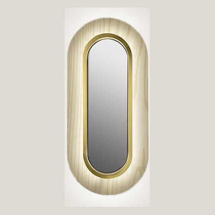 LZF Lens Oval Wandleuchte – Furnier Elfenbeinweiß, Gold