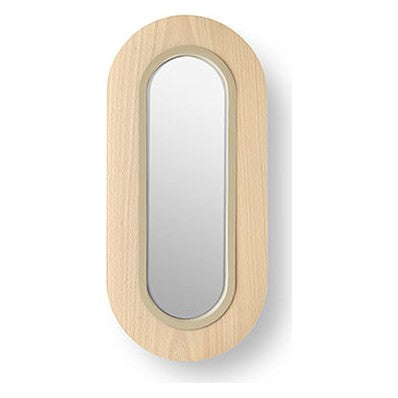 LZF Lens Oval Wandleuchte – Furnier Buche natur, Elfenbein
