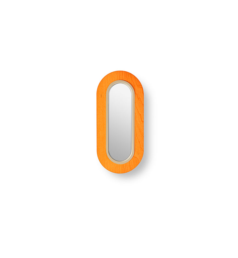 LZF Lens Oval Wandleuchte – Furnier Orange, Elfenbein