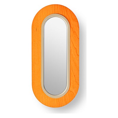 LZF Lens Oval Wandleuchte – Furnier Orange, Elfenbein