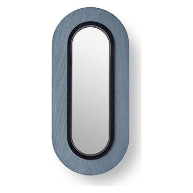 LZF Lens Oval Wandleuchte – Furnier Blau, Schwarz