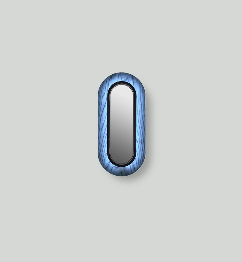 LZF Lens Oval Wandleuchte – Furnier Blau, Schwarz