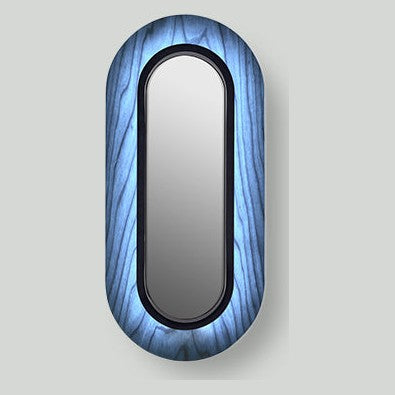 LZF Lens Oval Wandleuchte – Furnier Blau, Schwarz