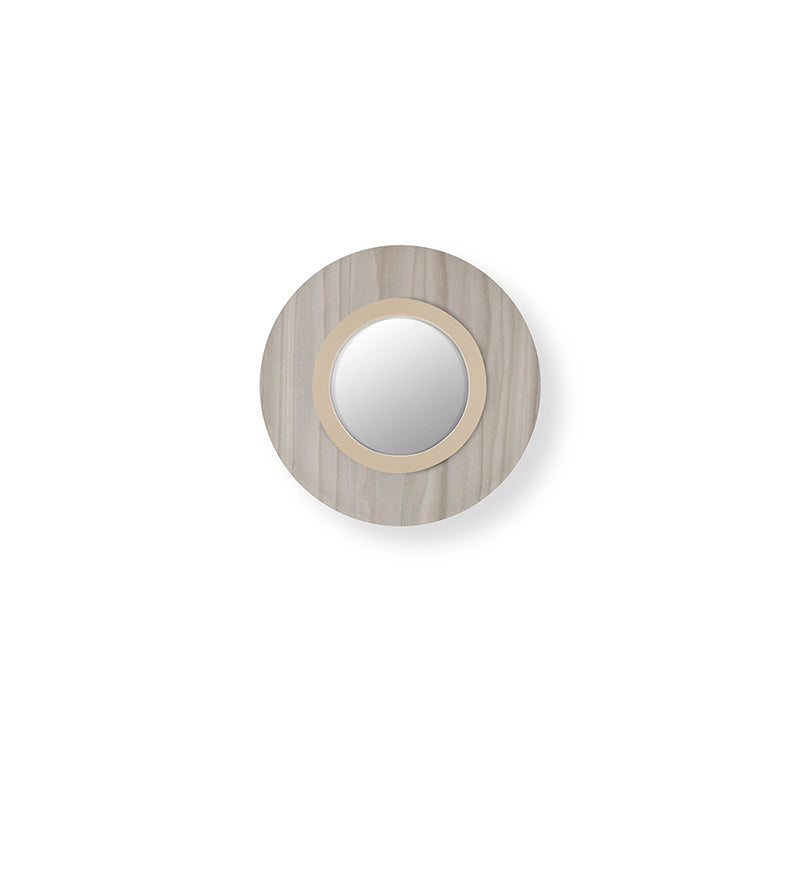 LZF Lens Circular Wandleuchte – Furnier Grau, Elfenbein