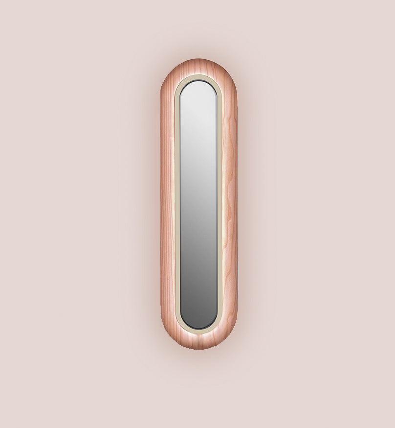 LZF Lens Super Oval Wandleuchte – Furnier Zartrosa, Elfenbein