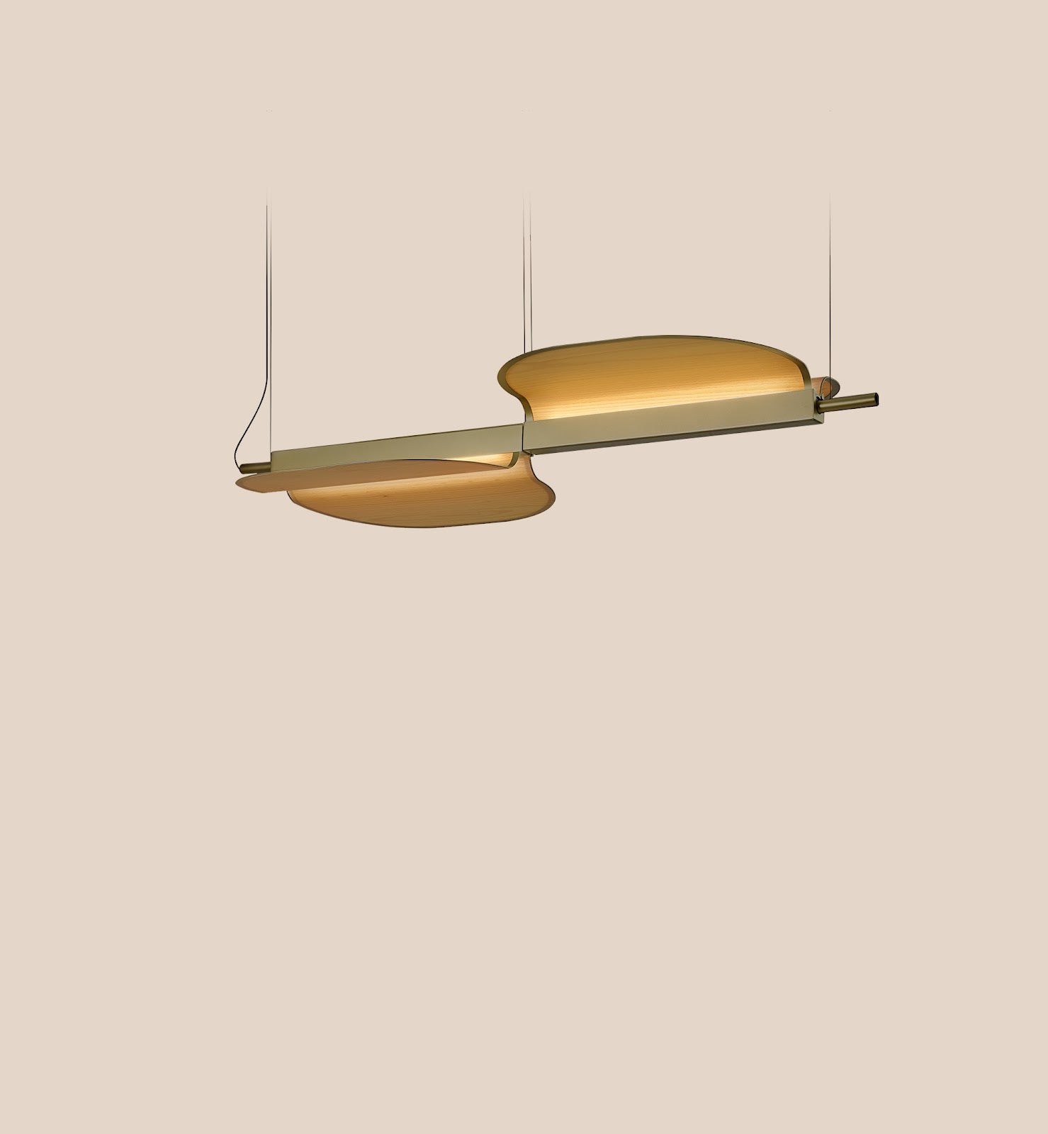 LZF Omma Pendelleuchte – Furnier Buche natur, Gold
