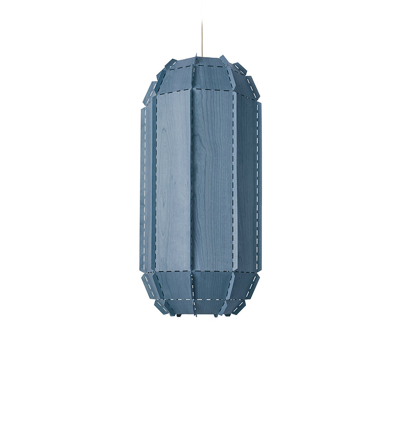 LZF Stitches Tombuctu Pendelleuchte – Furnier Blau