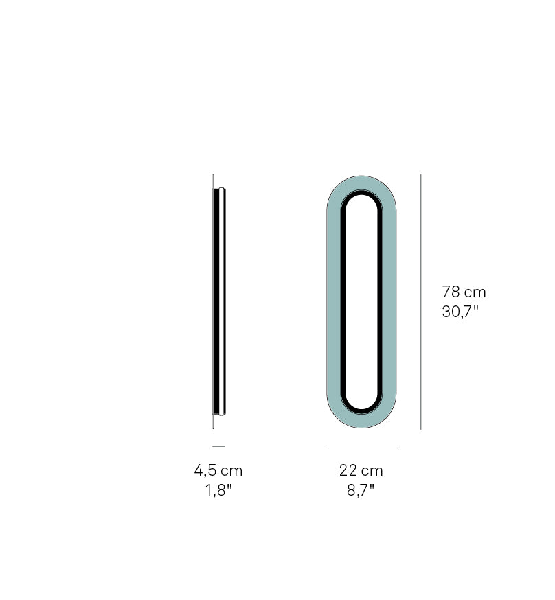 LZF Lens Super Oval Wandleuchte – Maßzeichnung
