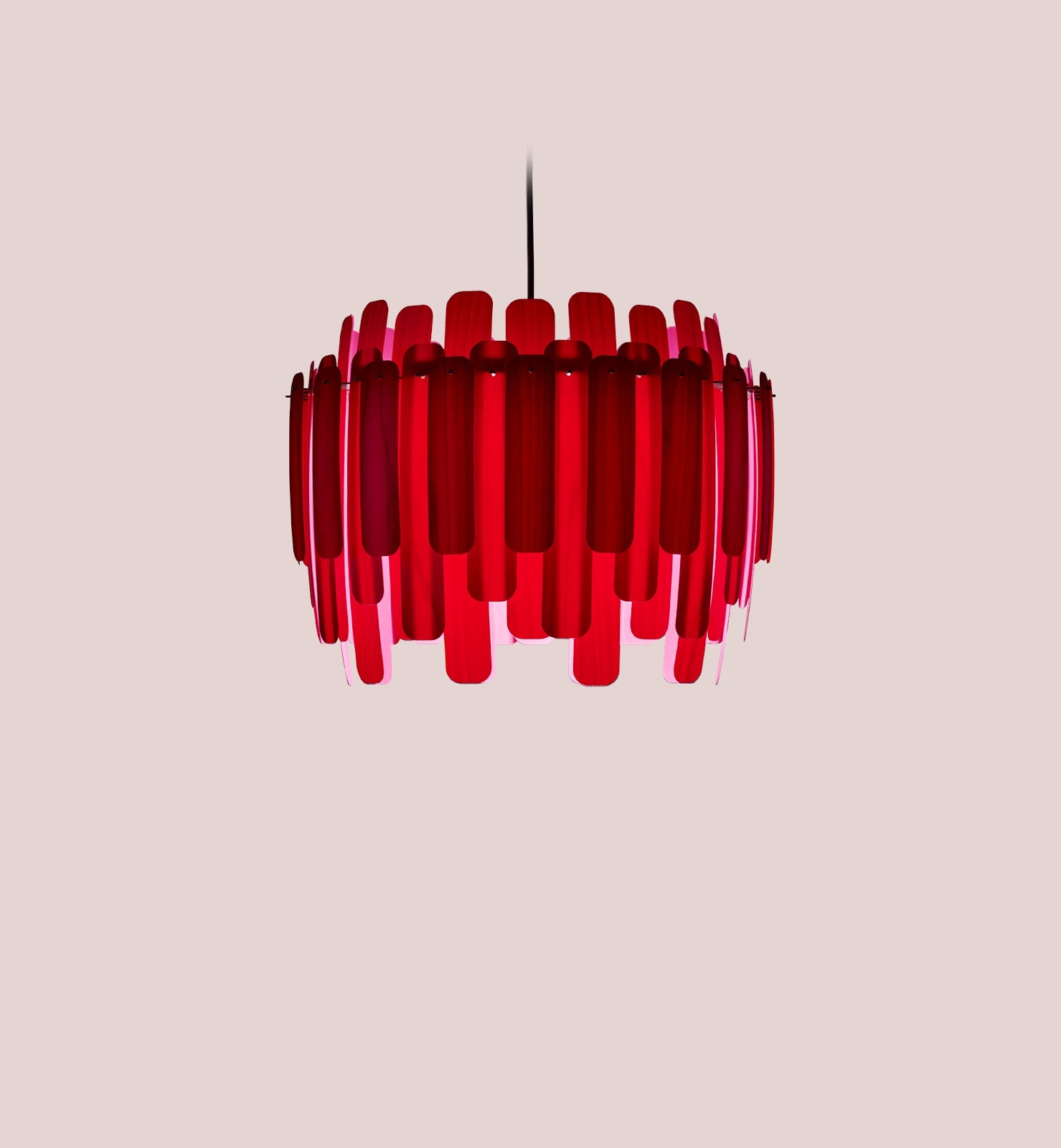 LZF Maruja Pendelleuchte – Furnier Rot