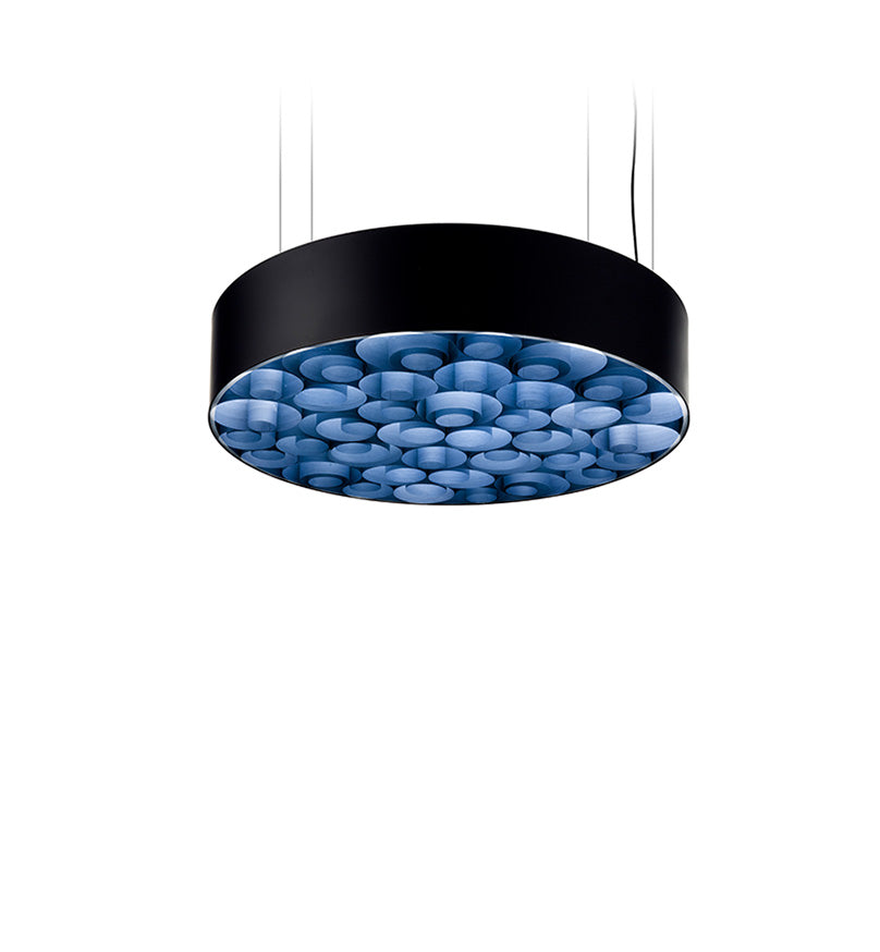 LZF Spiro Pendelleuchte – Furnier Blau, Schwarz