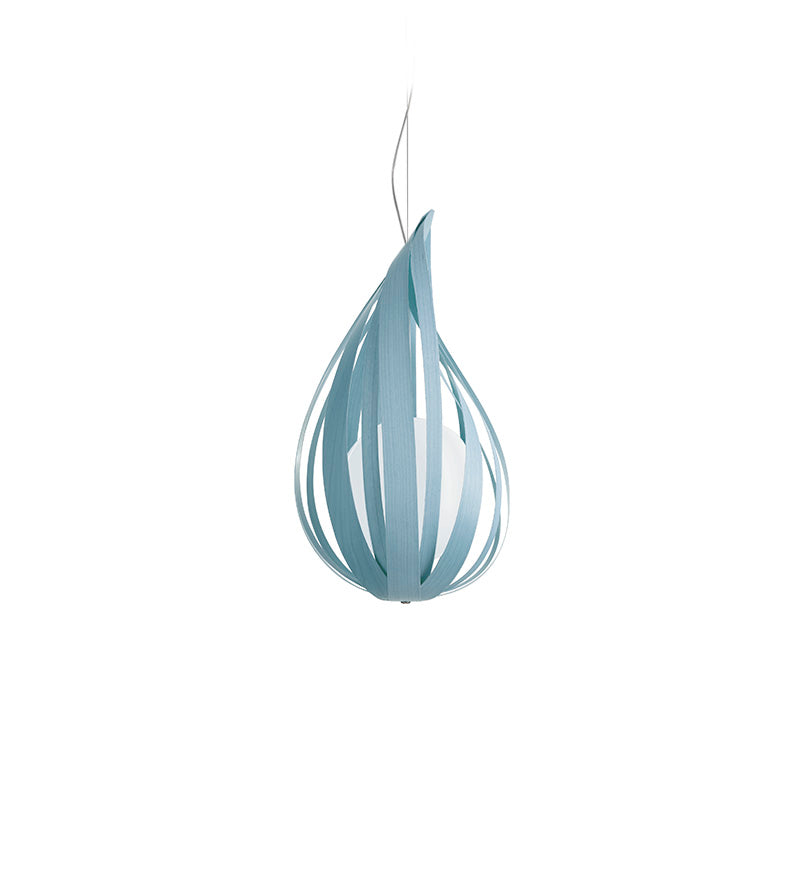 LZF Raindrop Pendelleuchte – Furnier Meeresblau