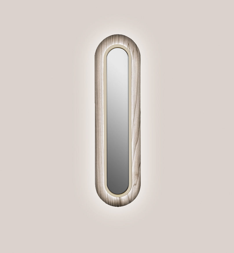 LZF Lens Super Oval Wandleuchte – Furnier Grau, Elfenbein