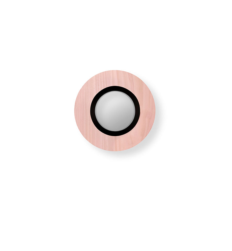 LZF Lens Circular Wandleuchte – Furnier Zartrosa, Schwarz