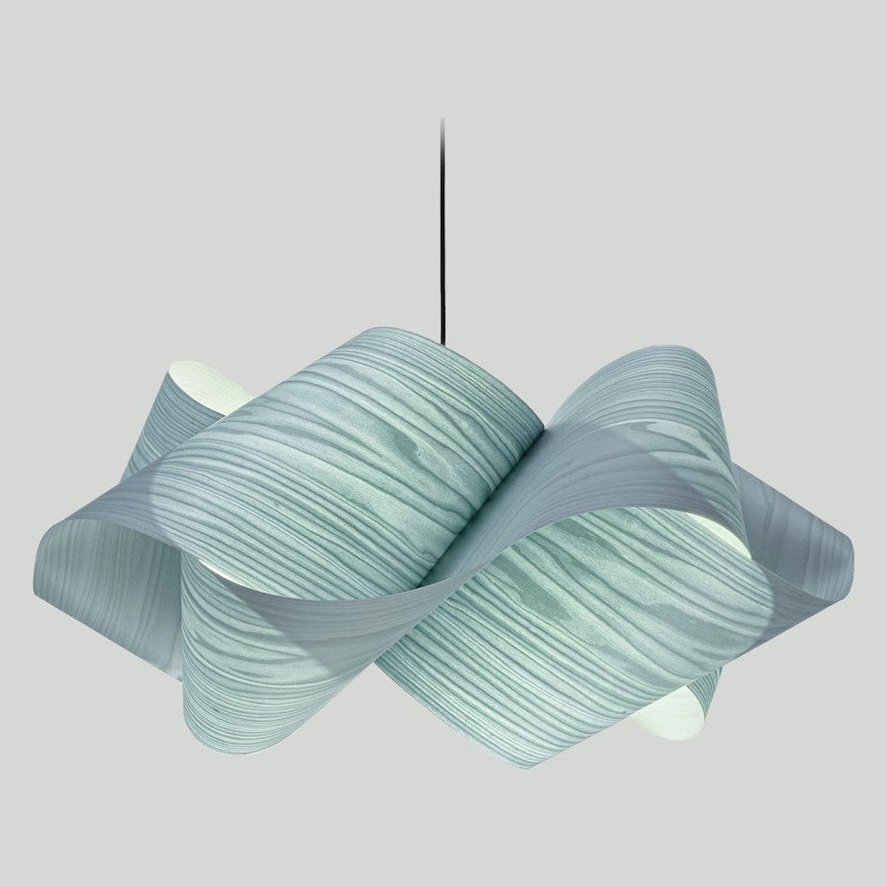LZF Swirl Pendelleuchte – Furnier Meeresblau