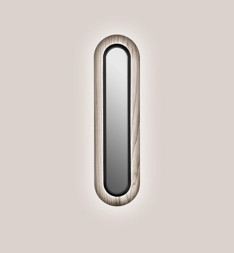 LZF Lens Super Oval Wandleuchte – Furnier Grau, Schwarz