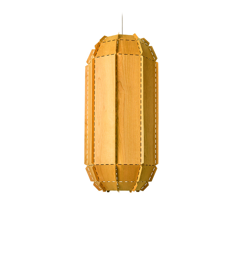 LZF Stitches Tombuctu Pendelleuchte – Furnier Gelb
