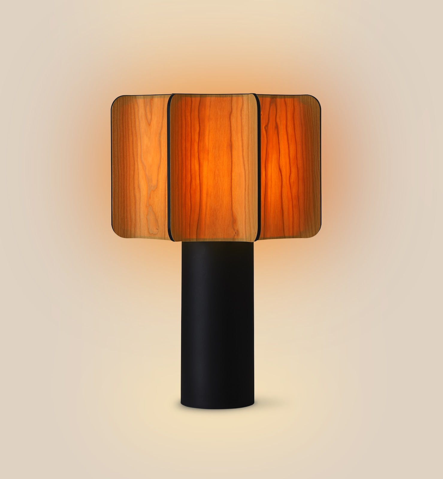 LZF Kactos Tischleuchte – Furnier Orange, Schwarz