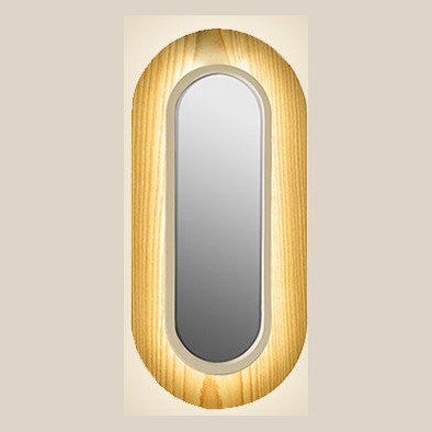 LZF Lens Oval Wandleuchte – Furnier Buche natur, Elfenbein