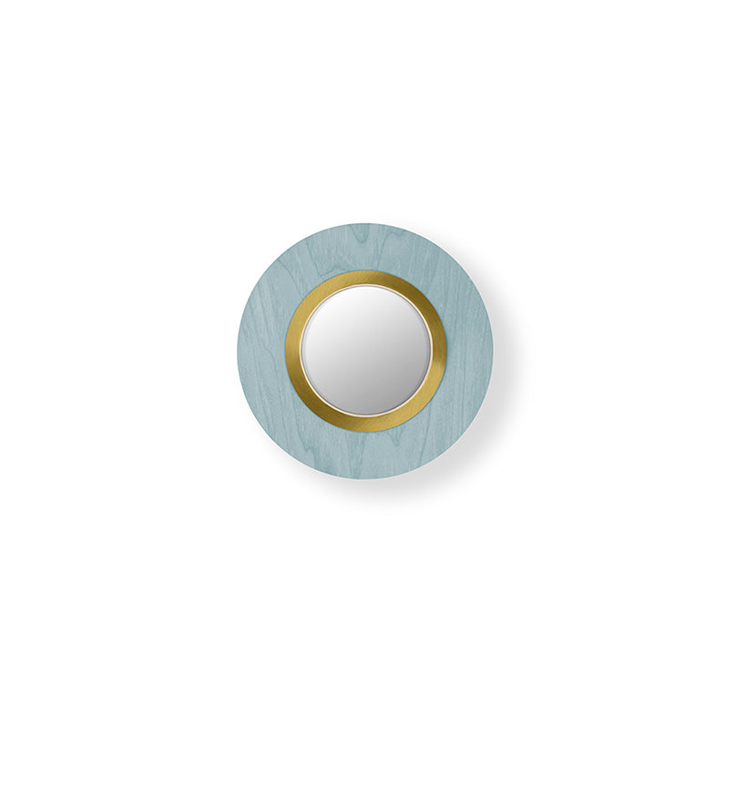LZF Lens Circular Wandleuchte – Furnier Meeresblau, Gold