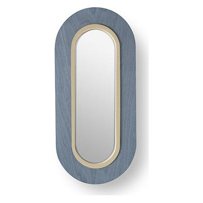 LZF Lens Oval Wandleuchte – Furnier Blau, Elfenbein
