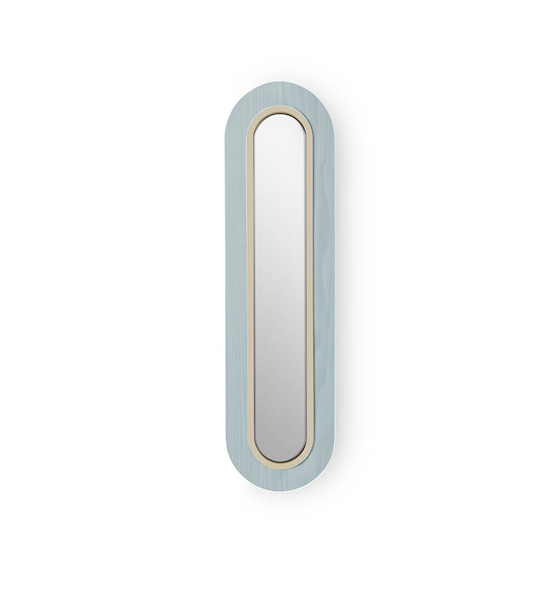 LZF Lens Super Oval Wandleuchte – Furnier Meeresblau, Elfenbein