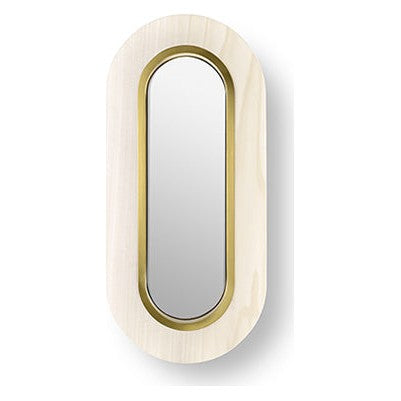 LZF Lens Oval Wandleuchte – Furnier Elfenbeinweiß, Gold