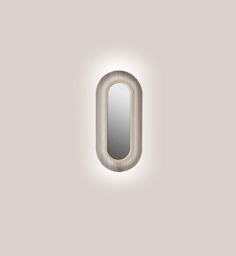 LZF Lens Oval Wandleuchte – Furnier Grau, Elfenbein