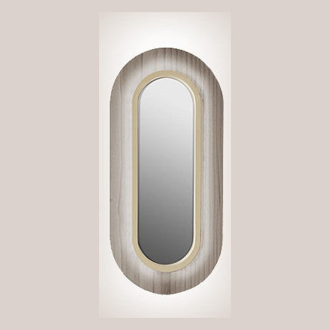 LZF Lens Oval Wandleuchte – Furnier Grau, Elfenbein