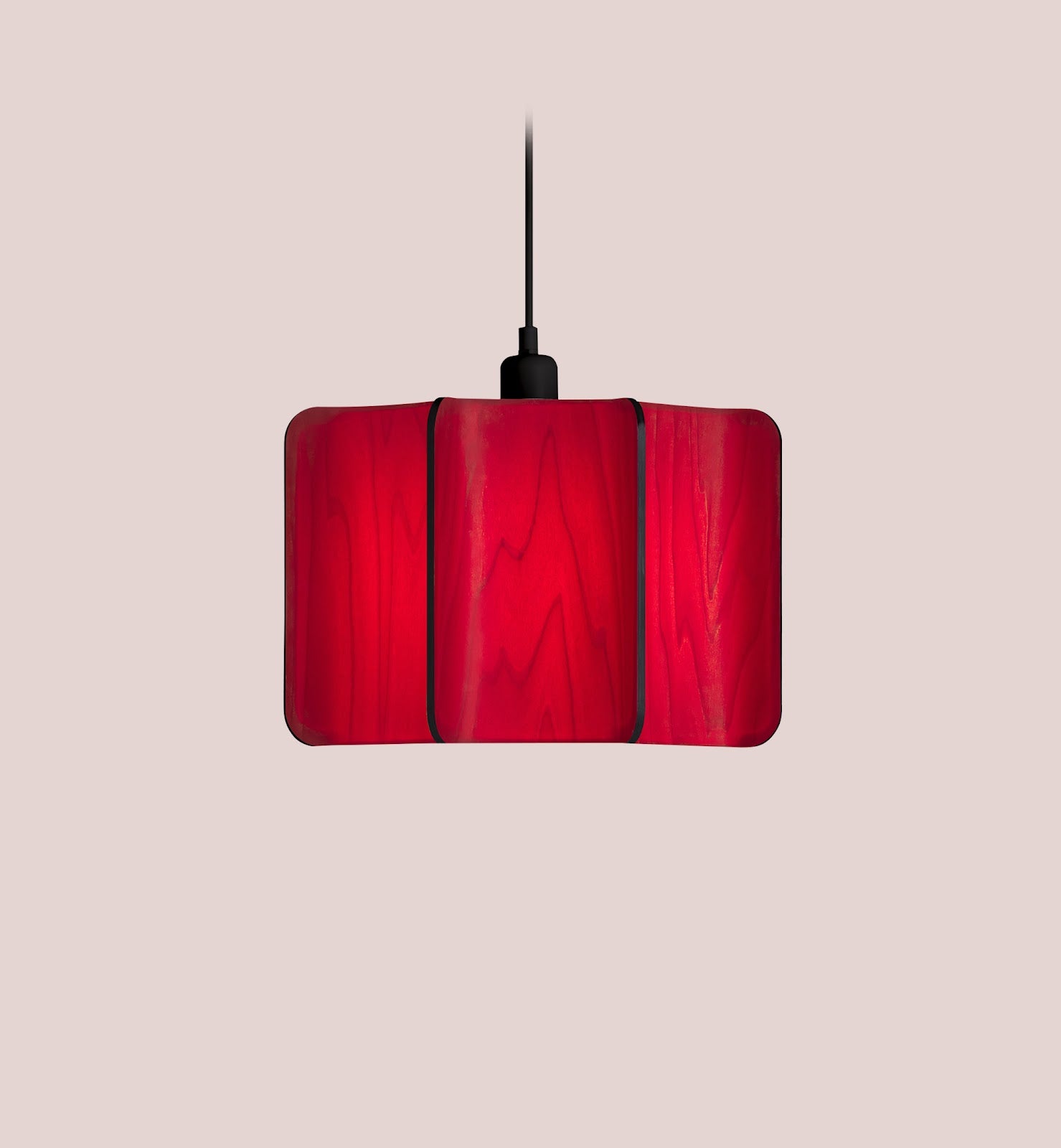 LZF Kactos Pendelleuchte – Furnier Rot, Schwarz