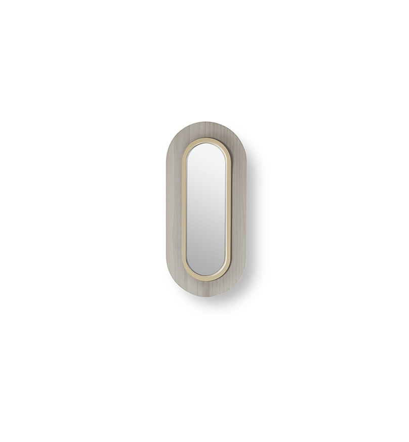 LZF Lens Oval Wandleuchte – Furnier Grau, Elfenbein