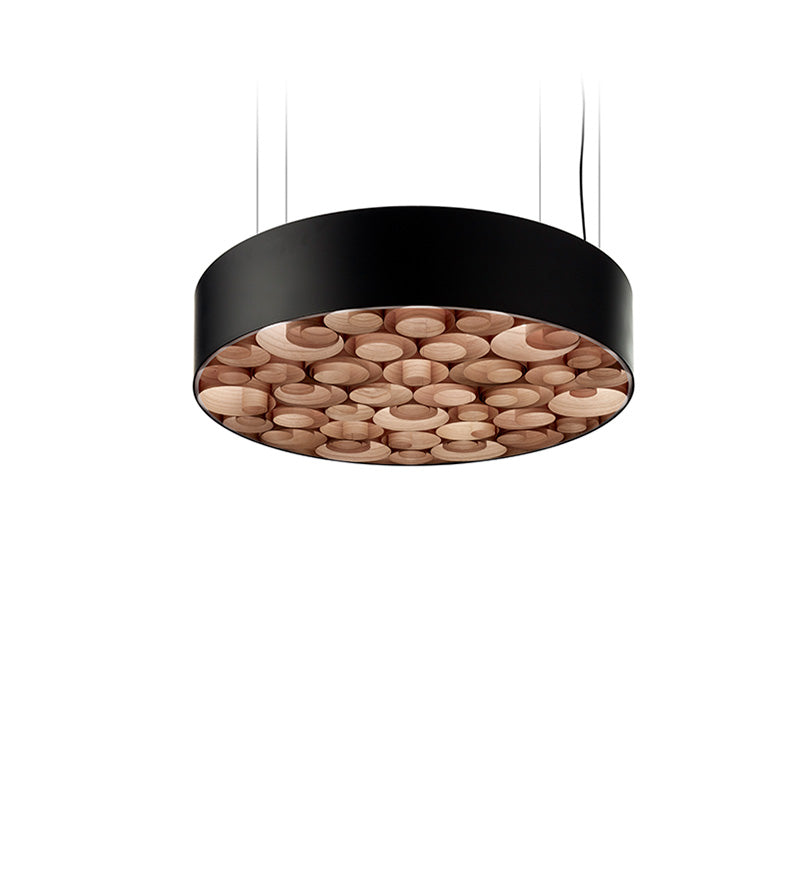 LZF Spiro Pendelleuchte – Furnier Kirsche natur, Schwarz