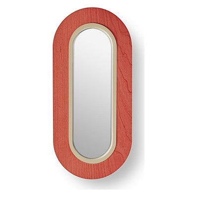 LZF Lens Oval Wandleuchte – Furnier Rot, Elfenbein