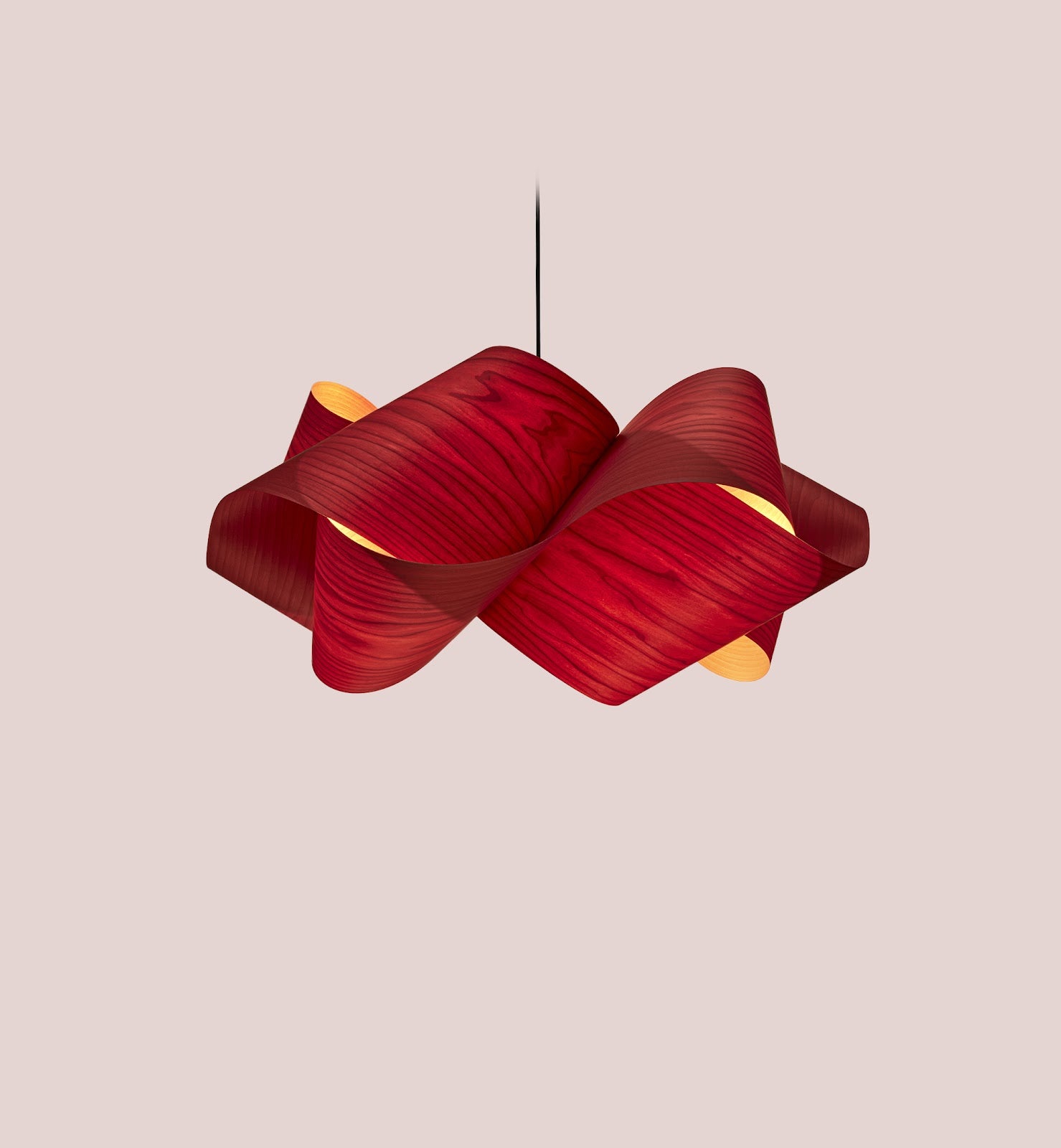 LZF Swirl Pendelleuchte – Furnier Rot
