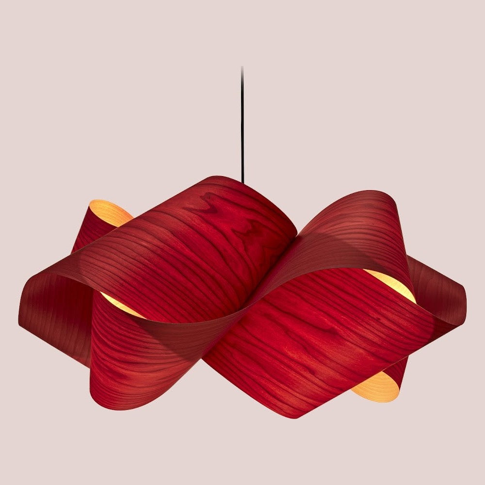 LZF Swirl Pendelleuchte – Furnier Rot
