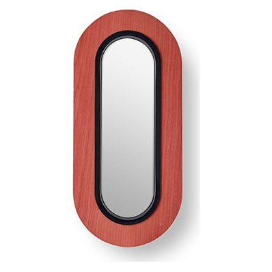 LZF Lens Oval Wandleuchte – Furnier Rot, Schwarz