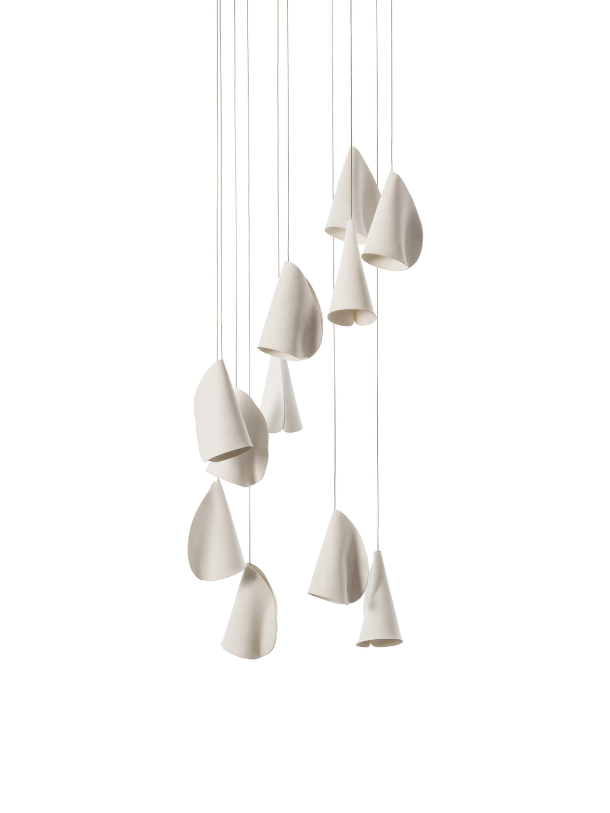Bocci 21 Random Pendelleuchte – 21.11 – feste Länge, 11 Pendel, 850 x 284 mm Baldachin rechteckig, 2700 K