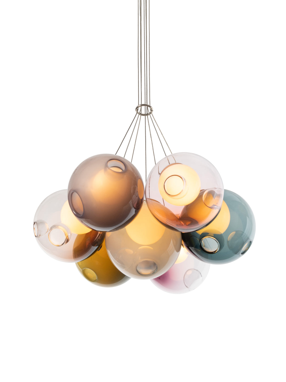 Bocci 28 Cluster Pendelleuchte – 28.7 – 7 Pendel, Ø203 mm Baldachin rund, farbig, 2700 K