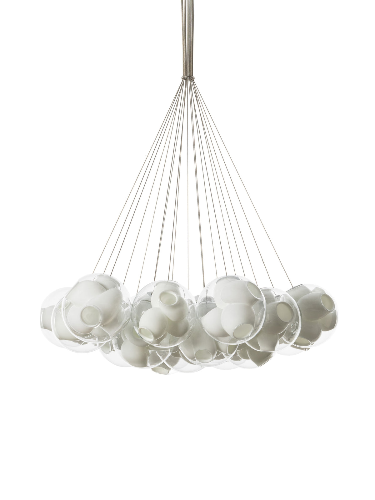 Bocci 38V Cluster Pendelleuchte – 38.19V – feste Länge, 19 Pendel, Ø501 mm Baldachin rund, 2700 K