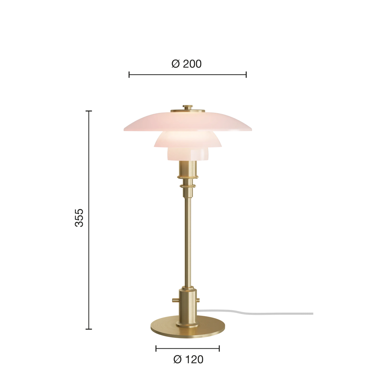 Louis Poulsen PH 2/1 Pale Rose Messing Tischleuchte – Ansicht 10