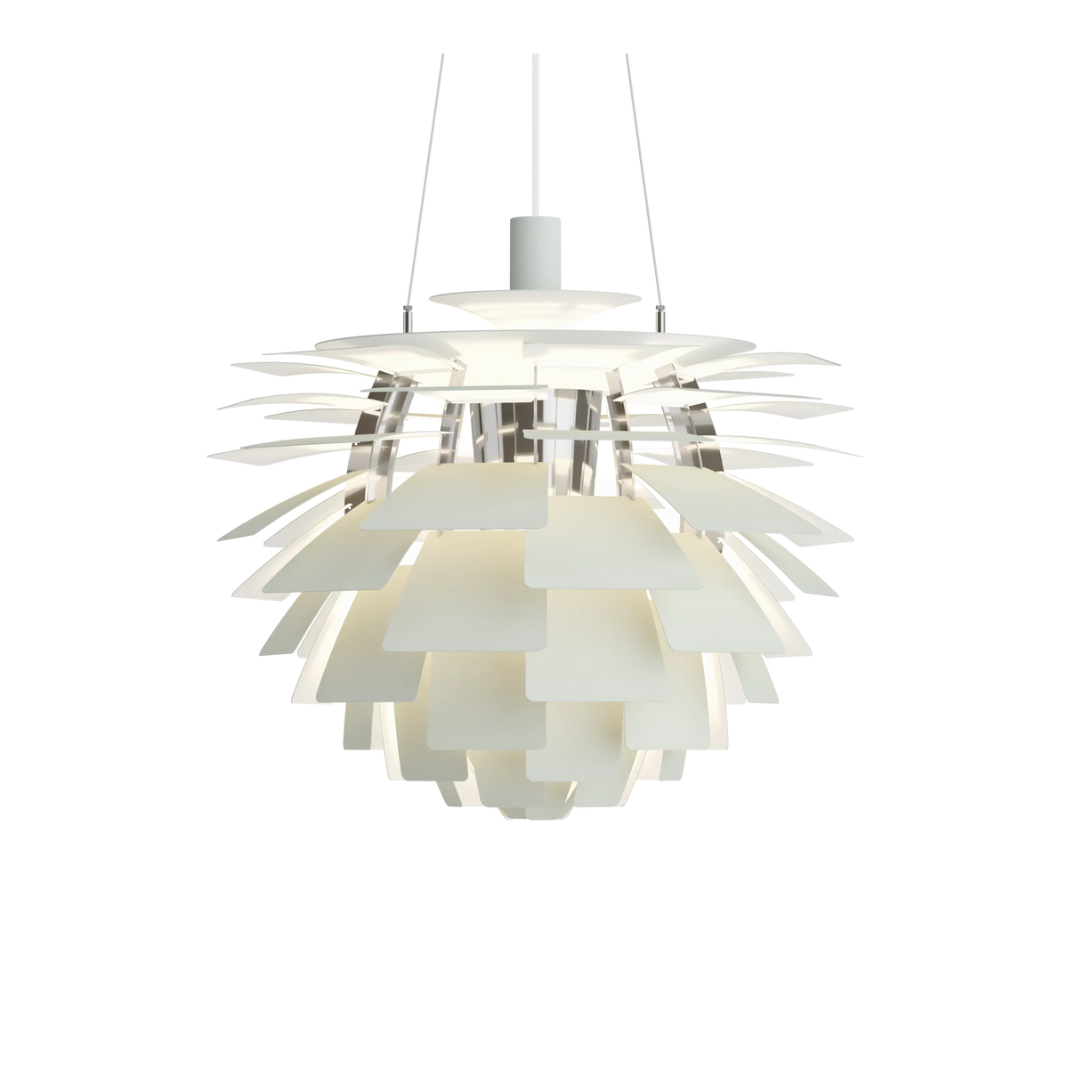 Louis Poulsen PH Artichoke Ø 600 Pendelleuchte – Dusty green/high lustre chrome plated, 1x100W E27