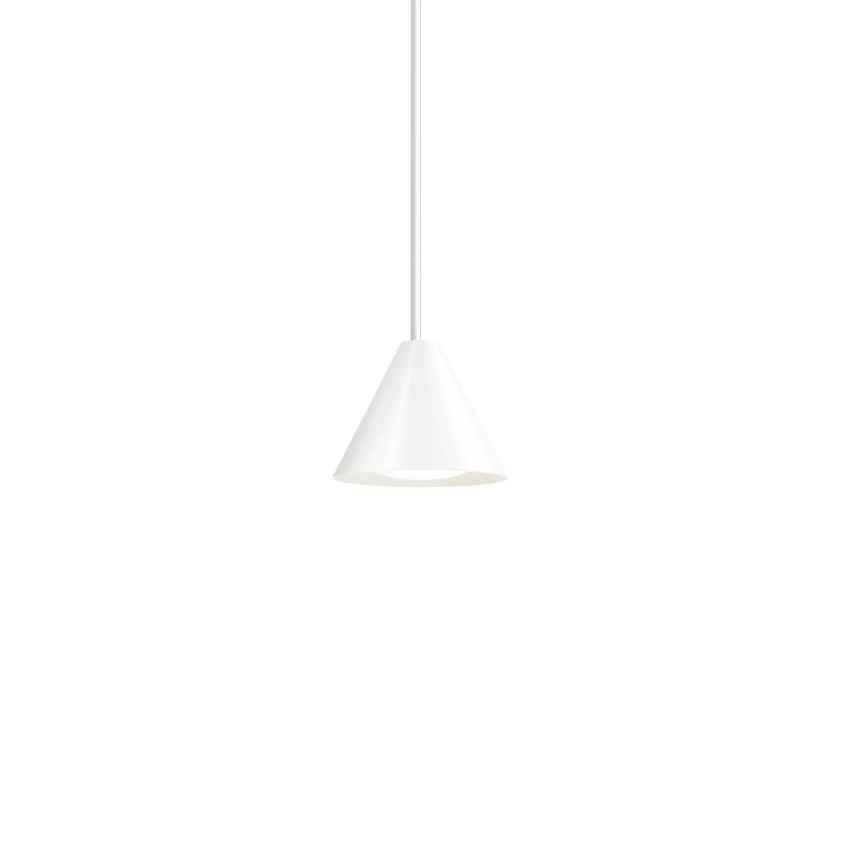 Louis Poulsen Keglen Pendelleuchte – Weiß, Ø 175, LED 3000K 5.5W · Weiß Textilkabel mit Stahlseil