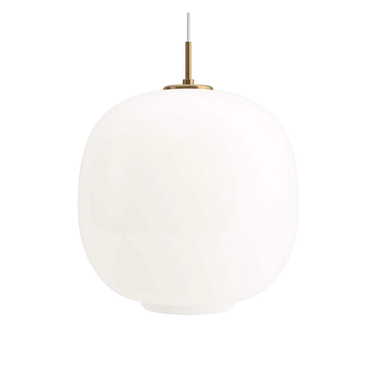 Louis Poulsen VL 45 Radiohus Pendelleuchte – Messing/glänzend Weiß Opal Glas, Ø 370, 1xE27