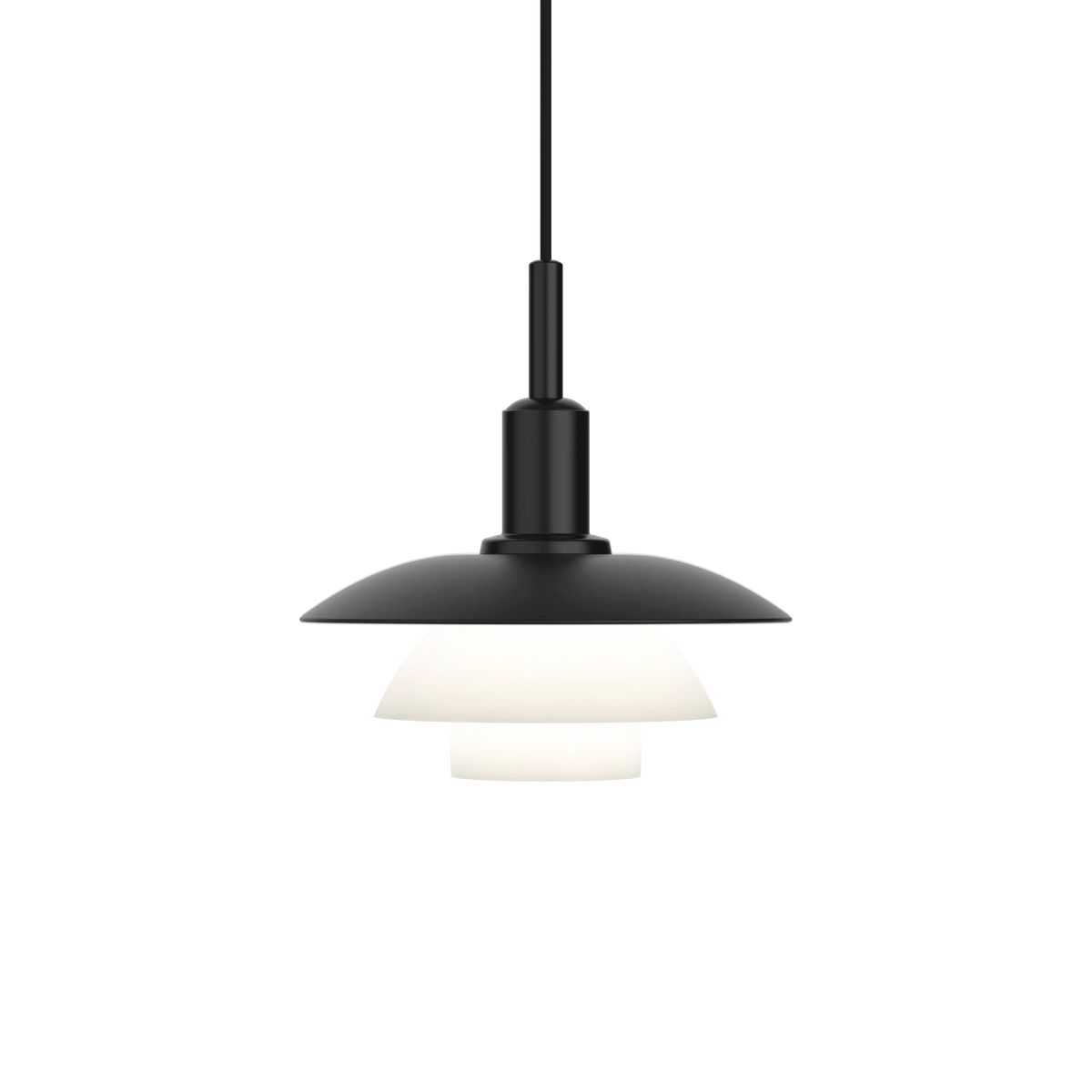 Louis Poulsen PH 3/3 Pendelleuchte – Metal black/opal glass, Standard