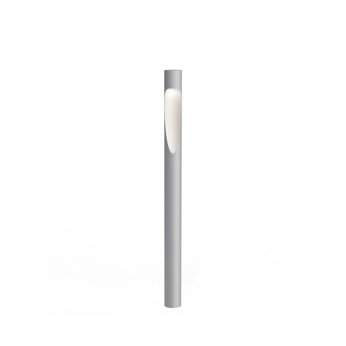 Louis Poulsen Flindt Garden Pollerleuchte – Aluminiumfarben struktur, LANG, LED 3000K 6.5W · Erdspieß o/adapter m/connector