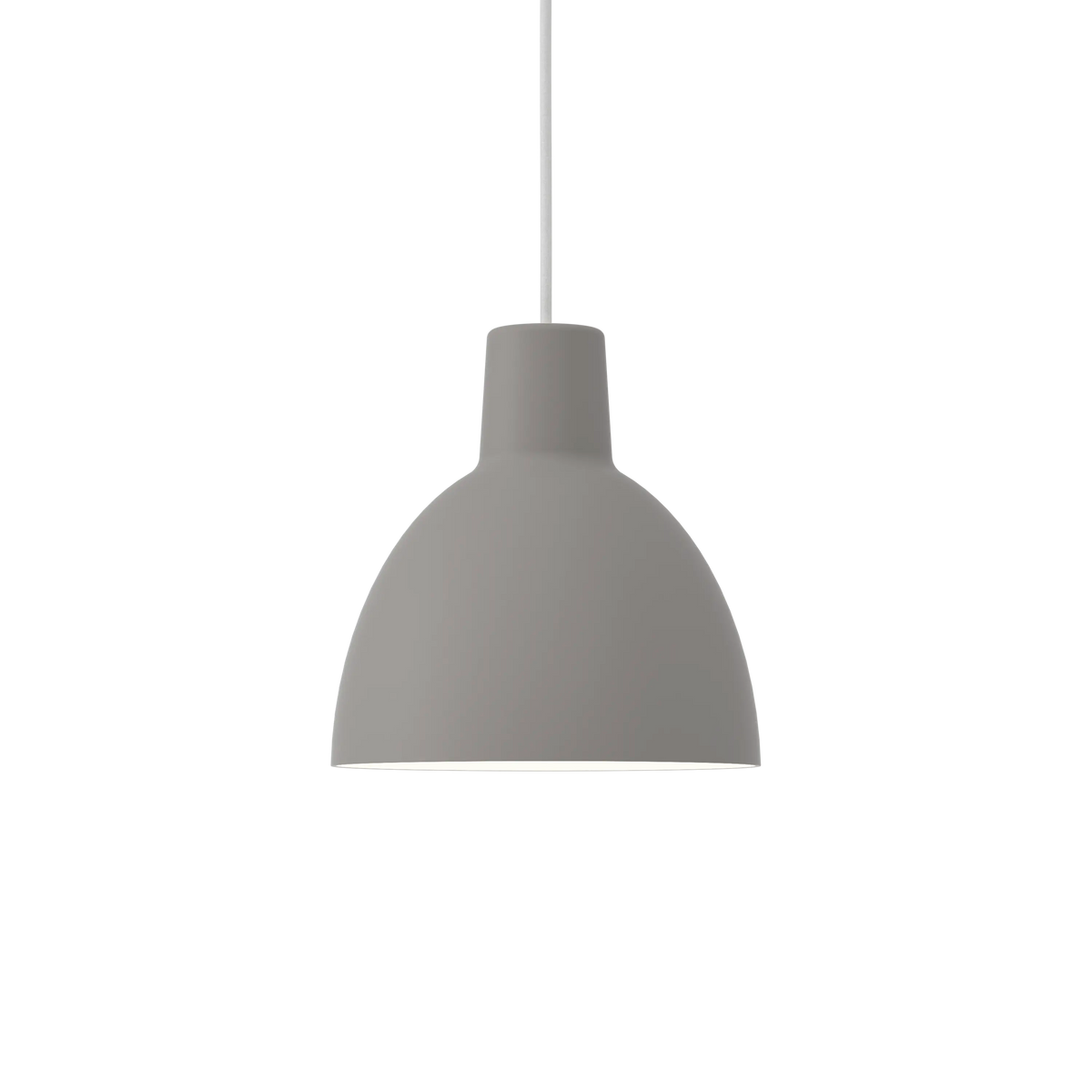 Louis Poulsen Toldbod Pendelleuchte – Light grey, Ø 250, 1x60W E27 · Weiß Textilkabel