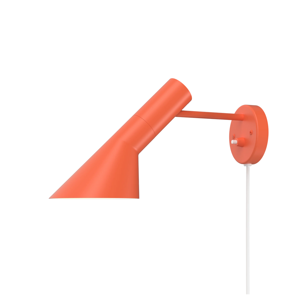 Louis Poulsen AJ Wandleuchte – Electric orange, 1x20W E14 · mit Kabel · mit Schalter