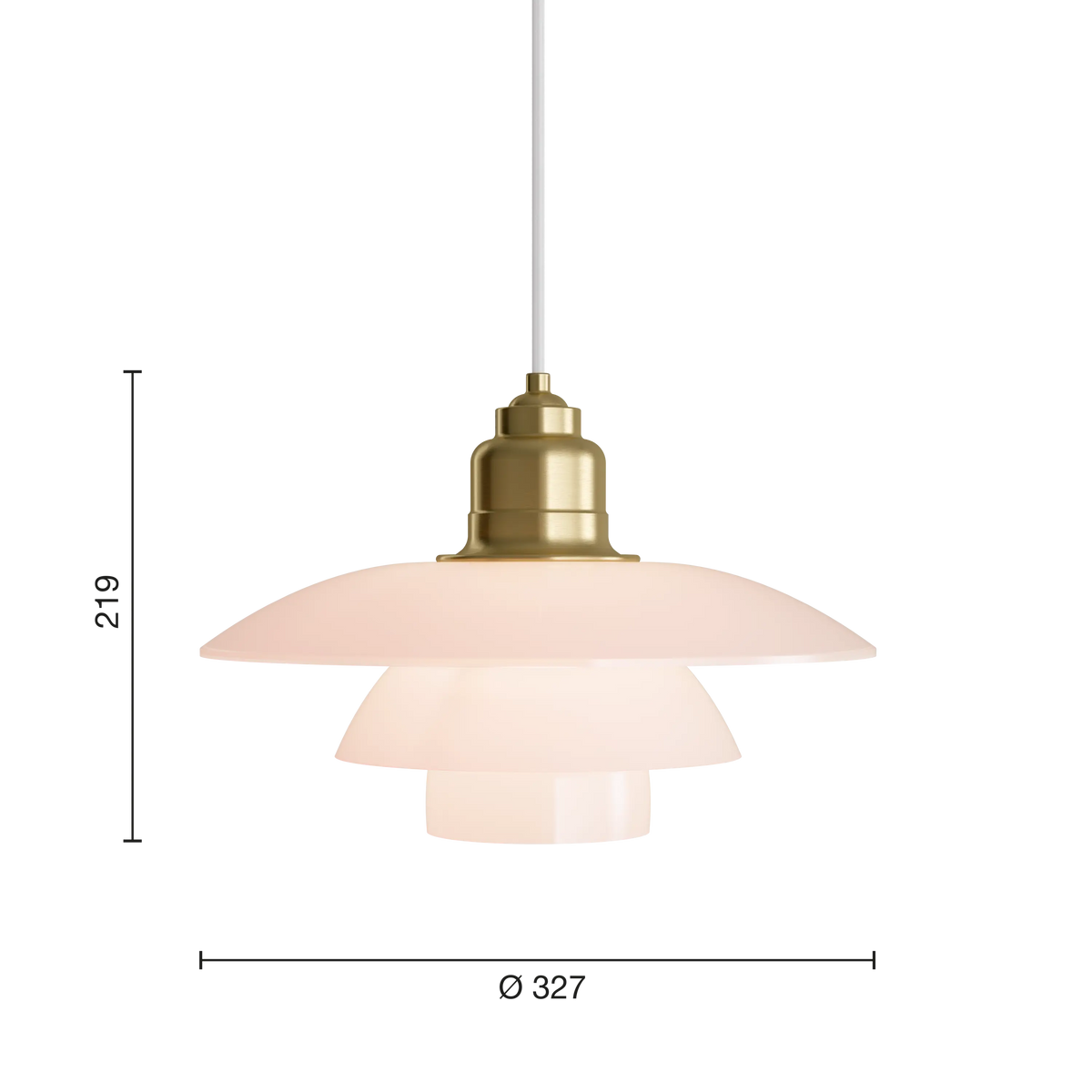 Louis Poulsen PH 3½-3 Pale Rose Messing Pendelleuchte – Ansicht 10